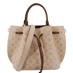 LOUIS VUITTON Girolata Monogram Mahina Leather Shoulder Bag Peach