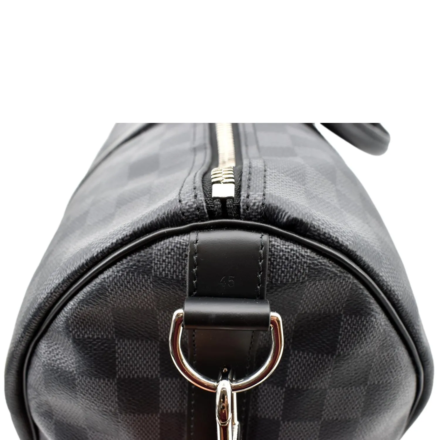LOUIS VUITTON Keepall 45 Bandouliere Damier Graphite Travel Bag Black