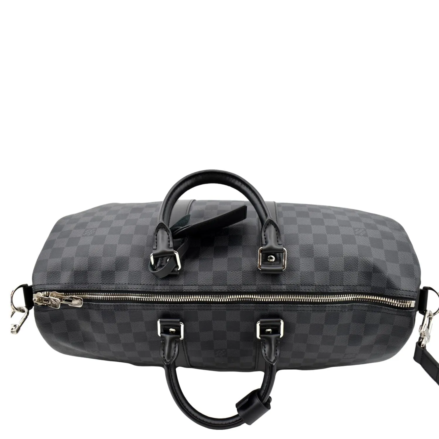 LOUIS VUITTON Keepall 45 Bandouliere Damier Graphite Travel Bag Black