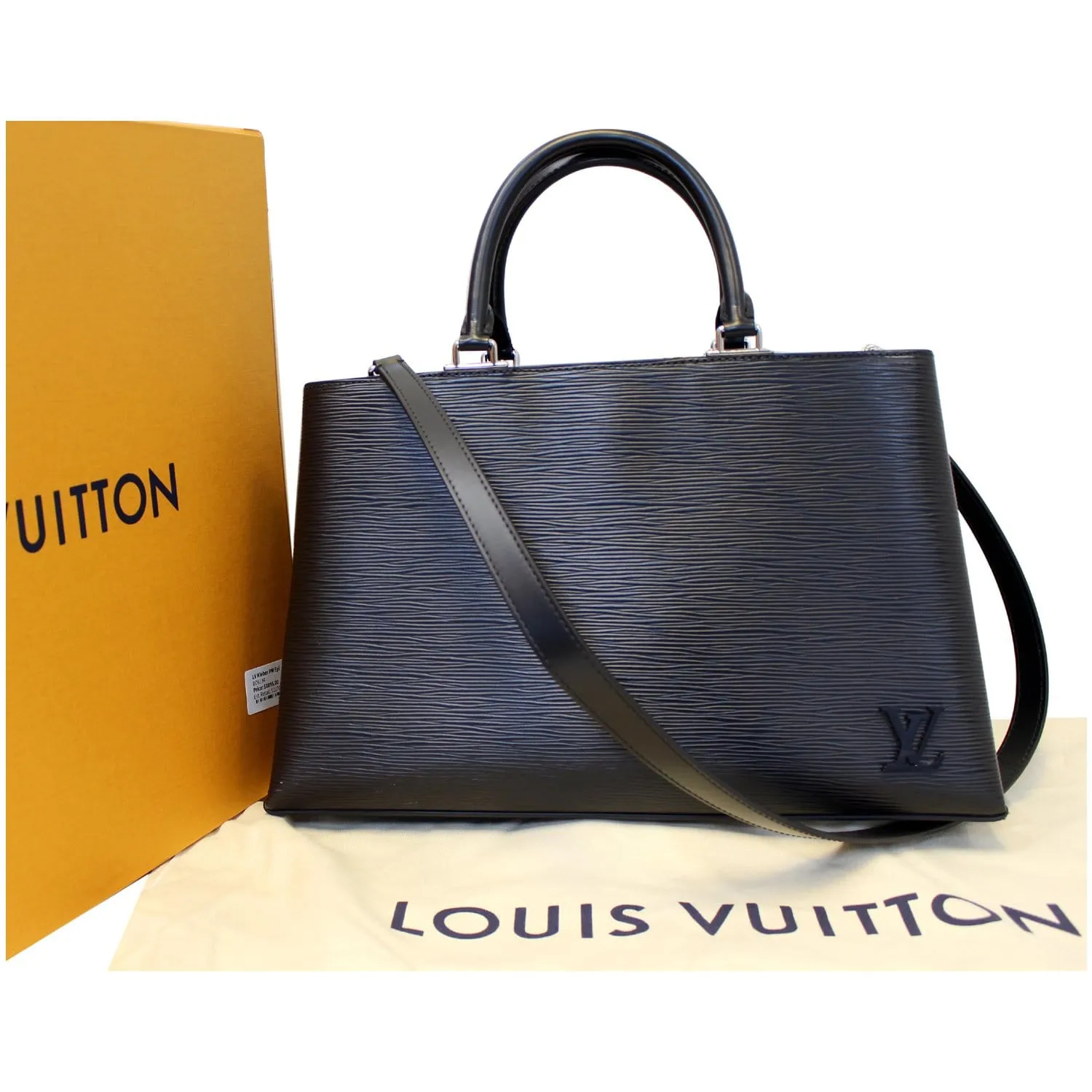 LOUIS VUITTON Kleber PM Epi Leather Shoulder Bag Black