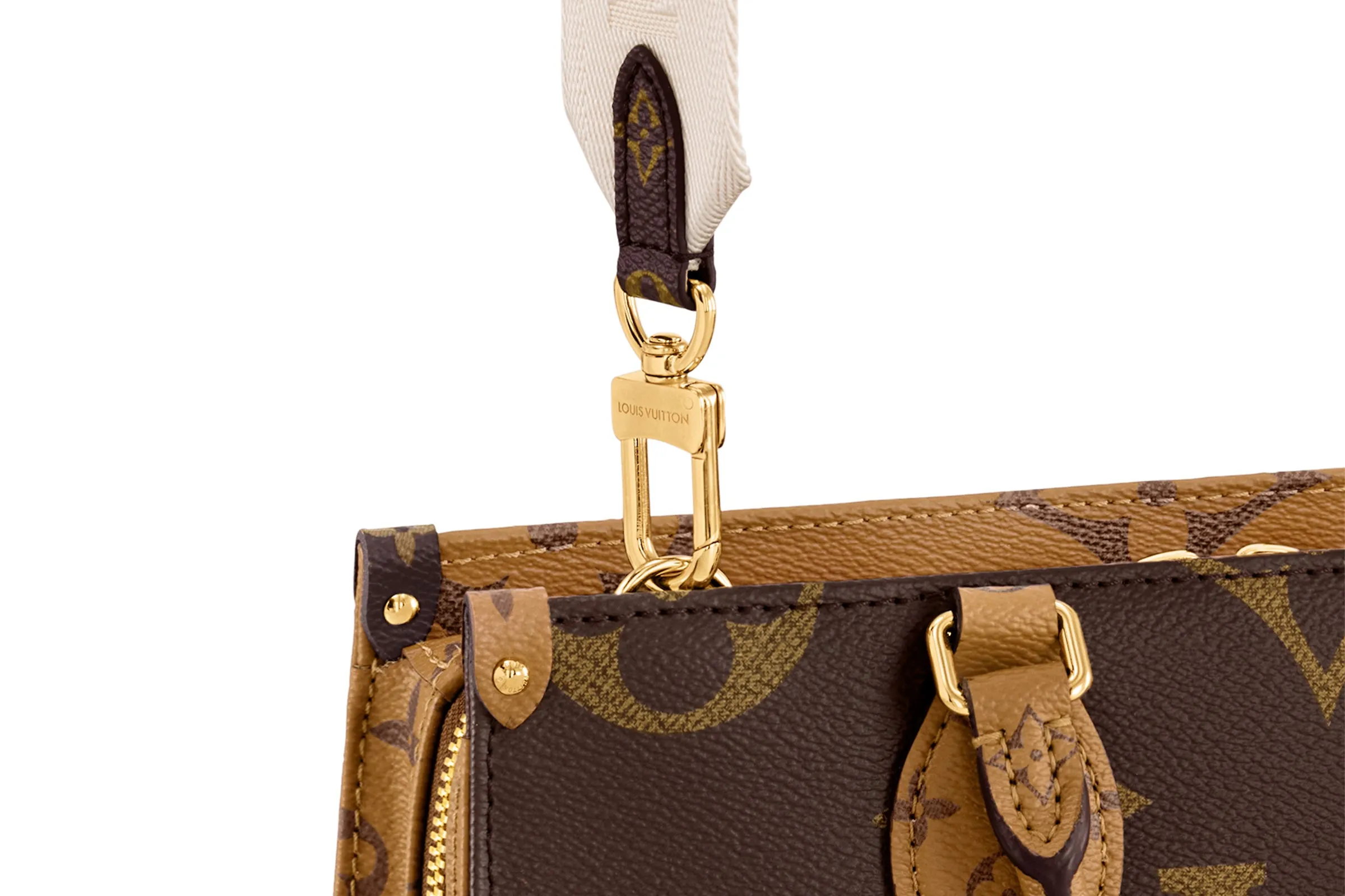 LOUIS VUITTON M46653 ONTHEGO EAST WEST MONOGRAM REVERSE WITH ROUND POUCH & STRAP, WITH DUST COVER & BOX