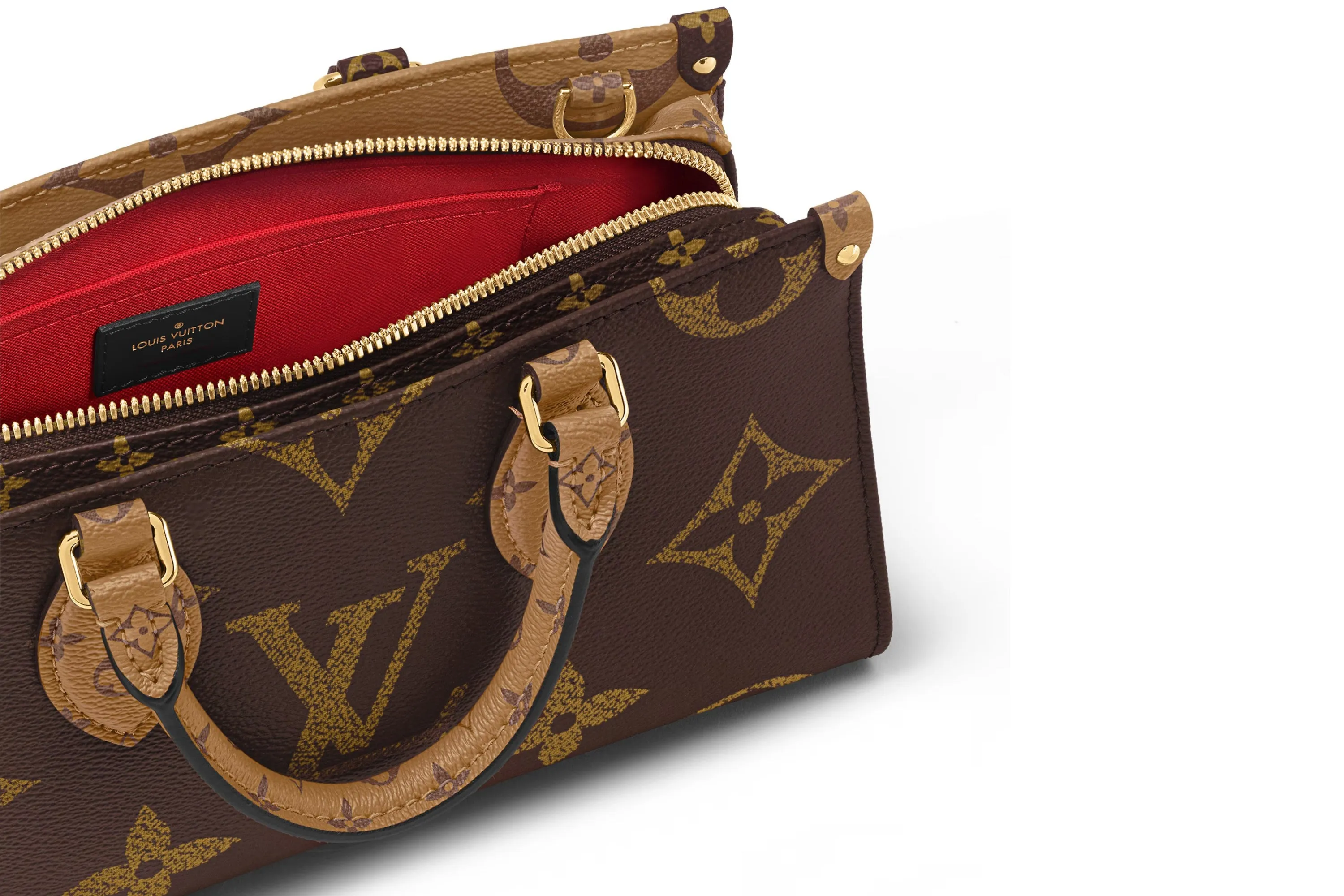 LOUIS VUITTON M46653 ONTHEGO EAST WEST MONOGRAM REVERSE WITH ROUND POUCH & STRAP, WITH DUST COVER & BOX