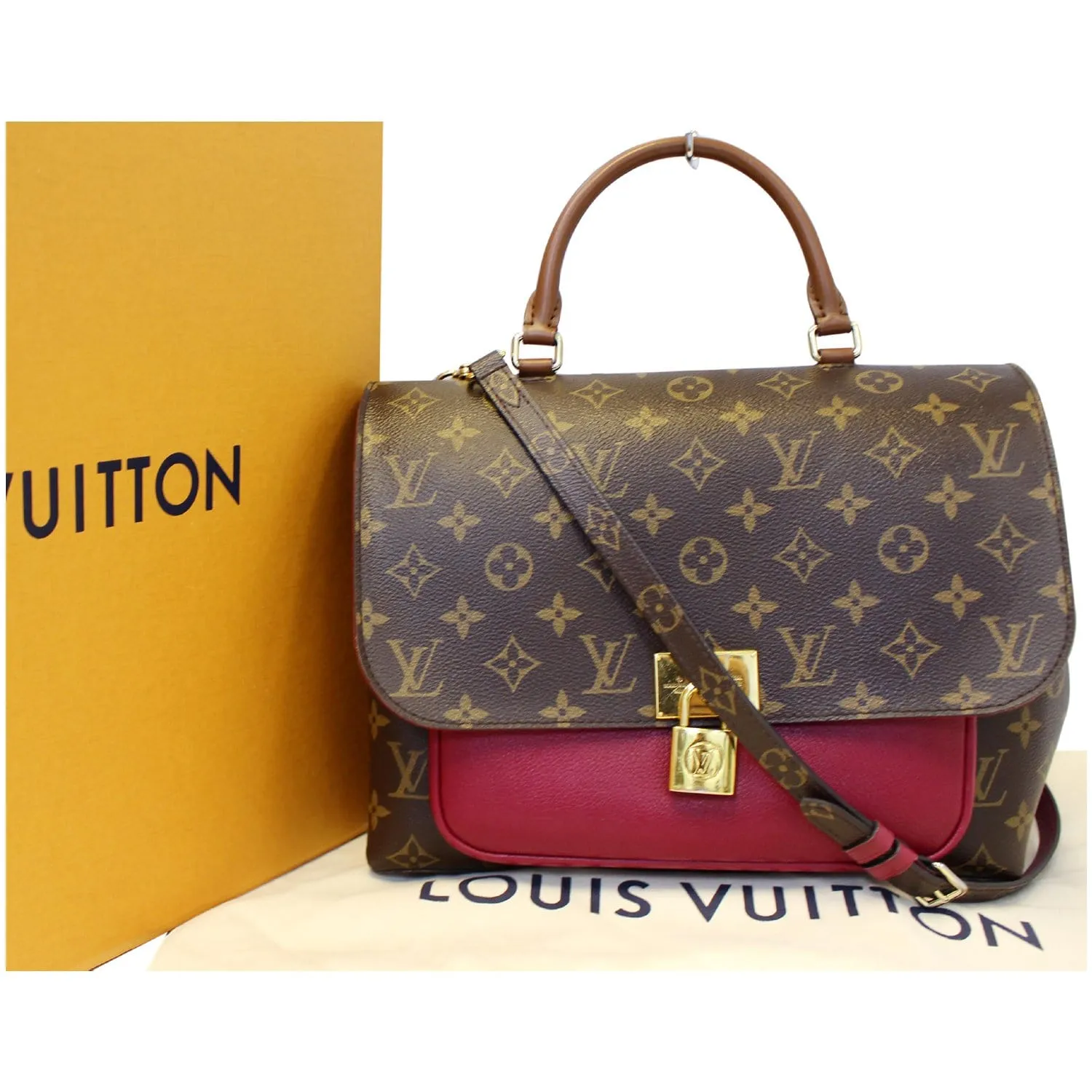 LOUIS VUITTON Marignan Monogram Canvas Messenger Shoulder Bag Lie De Vin