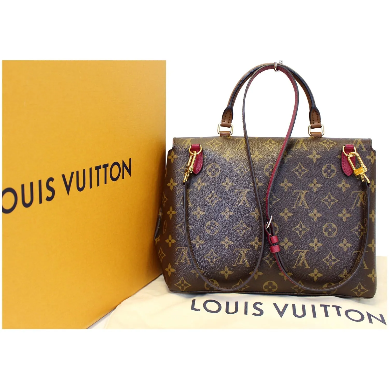 LOUIS VUITTON Marignan Monogram Canvas Messenger Shoulder Bag Lie De Vin