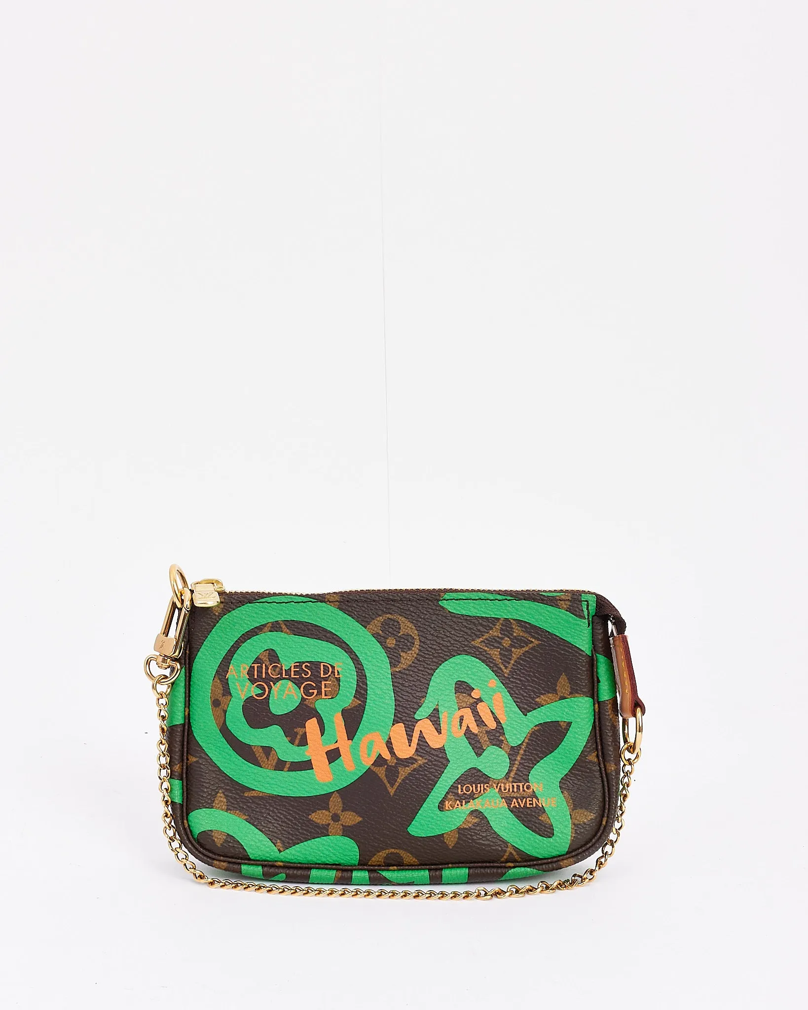 Louis Vuitton Monogram & Green Canvas Tahitienne Hawaii Mini Pochette Accessoires