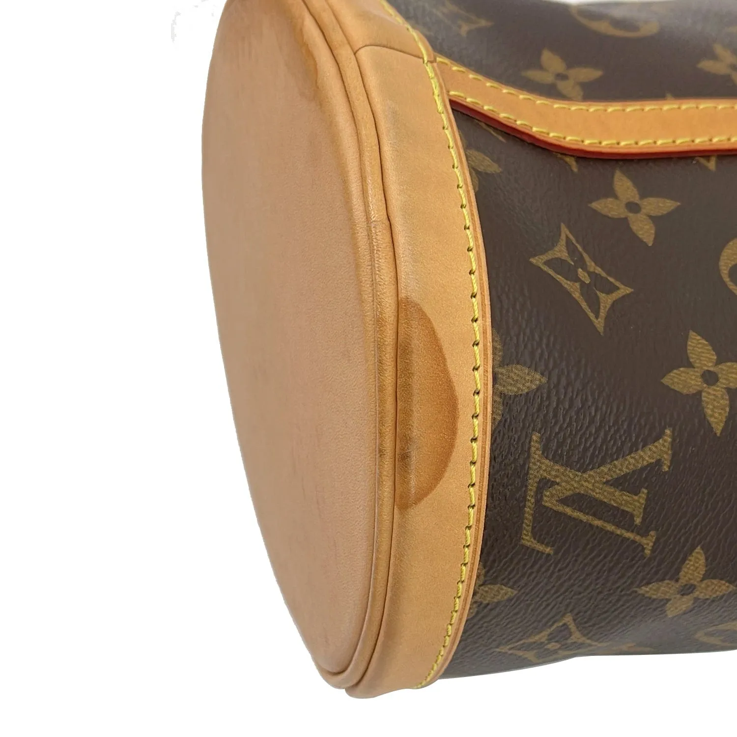 LOUIS VUITTON Monogram Canvas Duffle Shoulder Bag Brown