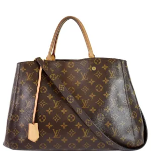 LOUIS VUITTON Montaigne GM Monogram Canvas Shoulder Bag Brown