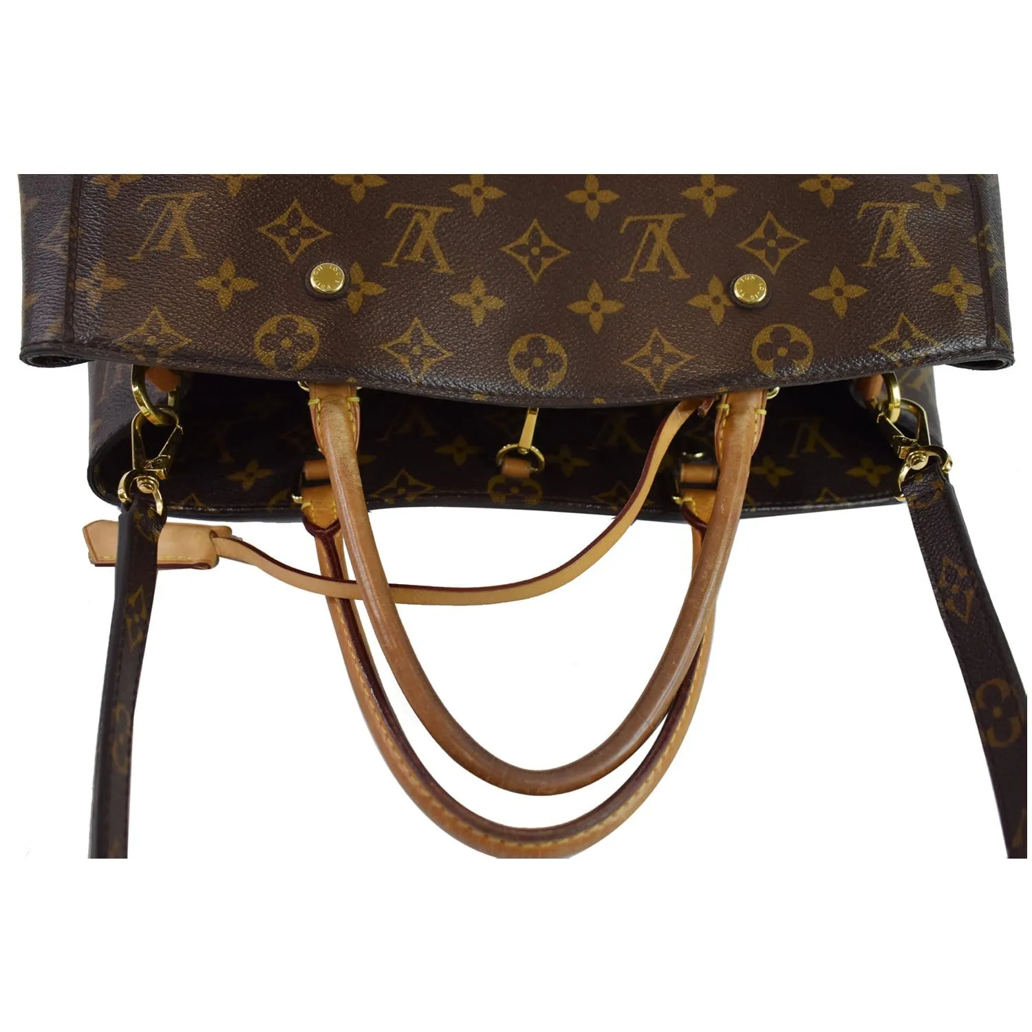 LOUIS VUITTON Montaigne GM Monogram Canvas Shoulder Bag Brown