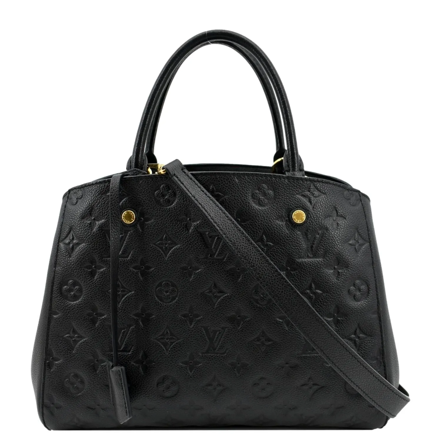 LOUIS VUITTON Montaigne MM Monogram Empreinte Shoulder Bag Black