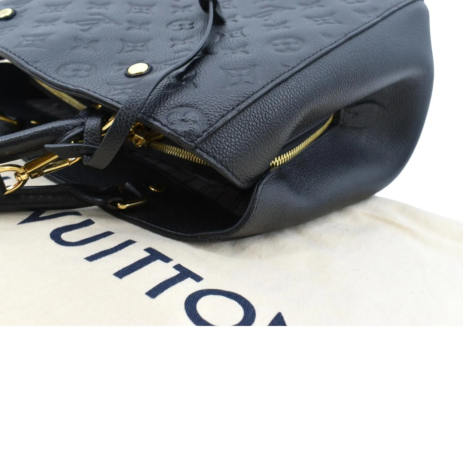 LOUIS VUITTON Montaigne MM Monogram Empreinte Shoulder Bag Black