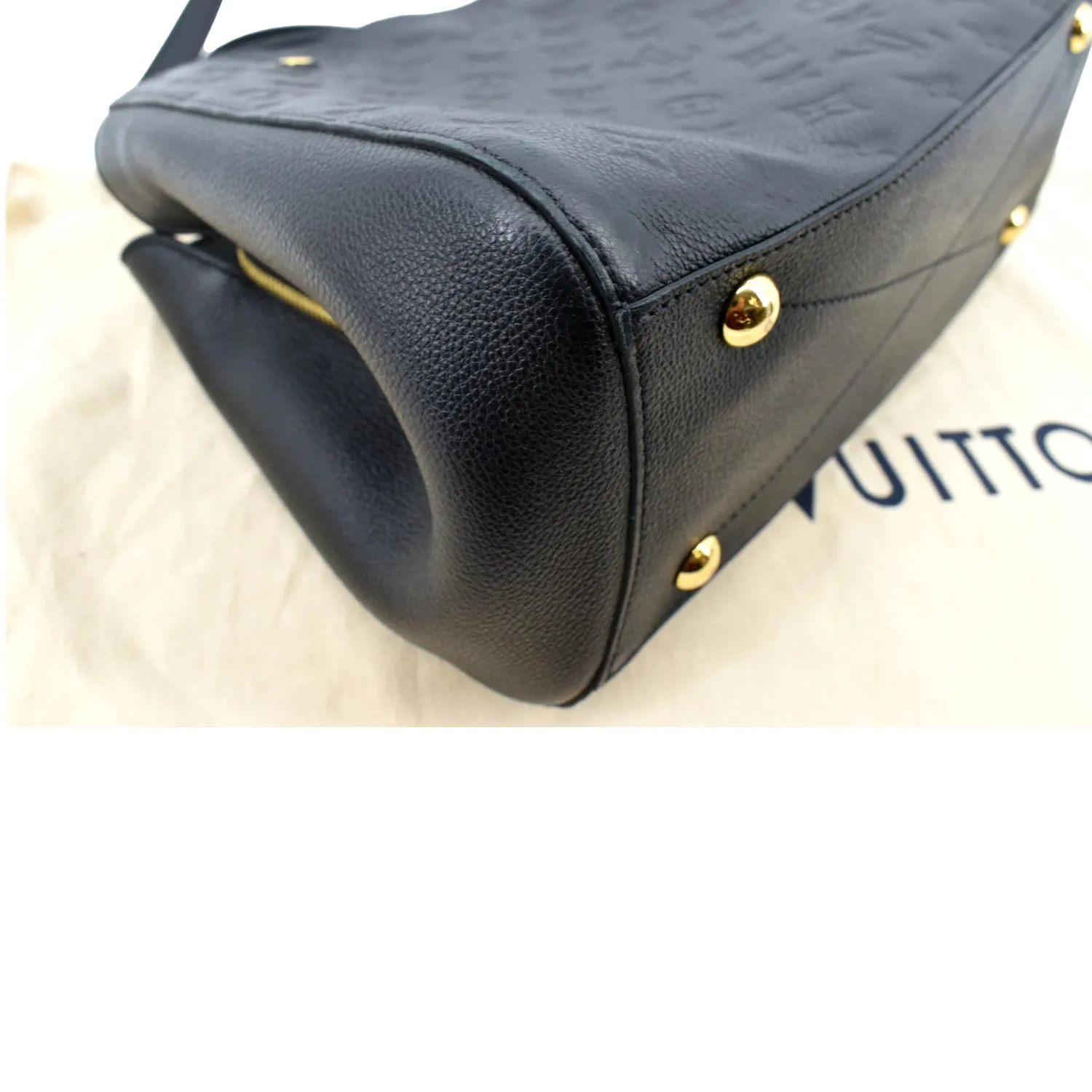 LOUIS VUITTON Montaigne MM Monogram Empreinte Shoulder Bag Black