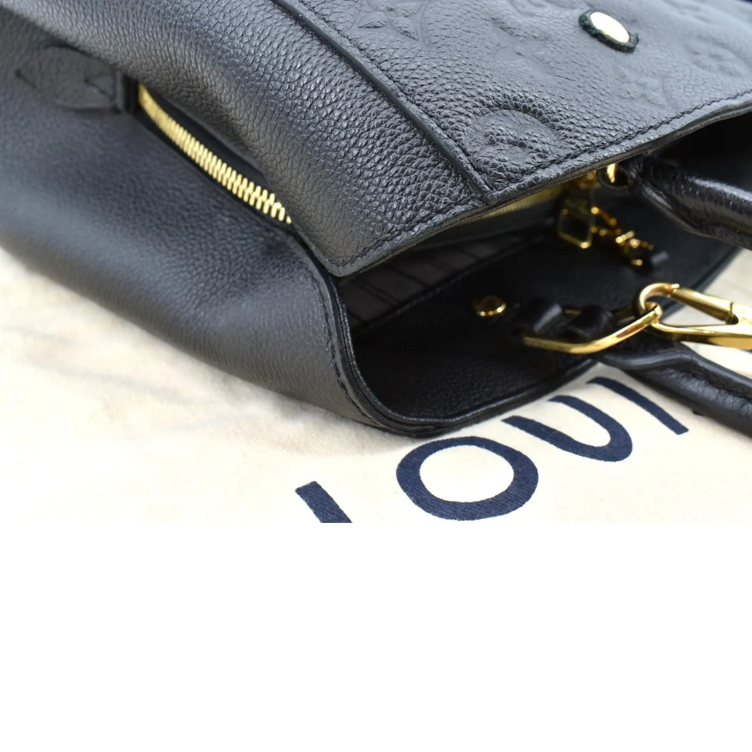 LOUIS VUITTON Montaigne MM Monogram Empreinte Shoulder Bag Black