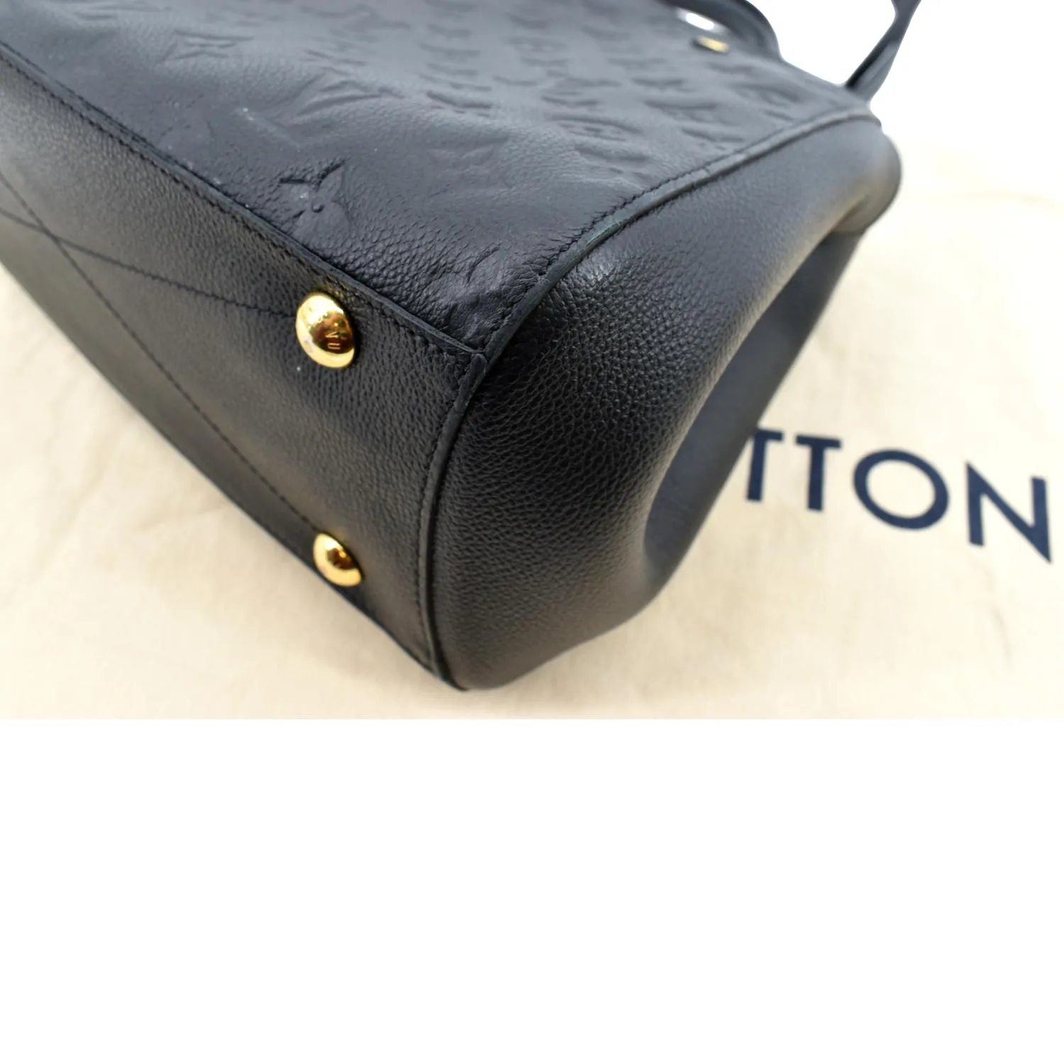 LOUIS VUITTON Montaigne MM Monogram Empreinte Shoulder Bag Black