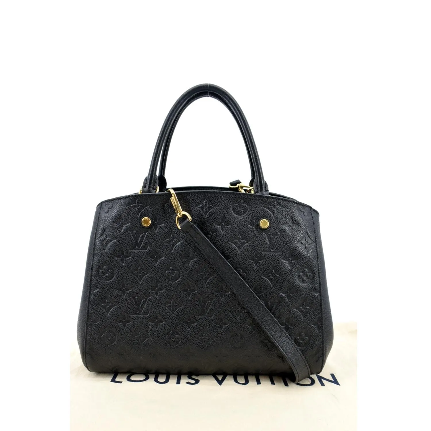 LOUIS VUITTON Montaigne MM Monogram Empreinte Shoulder Bag Black
