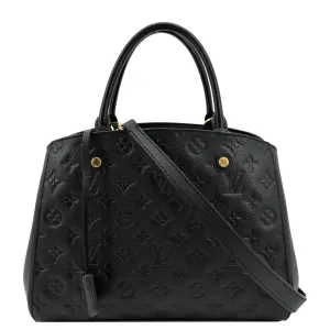 LOUIS VUITTON Montaigne MM Monogram Empreinte Shoulder Bag Black