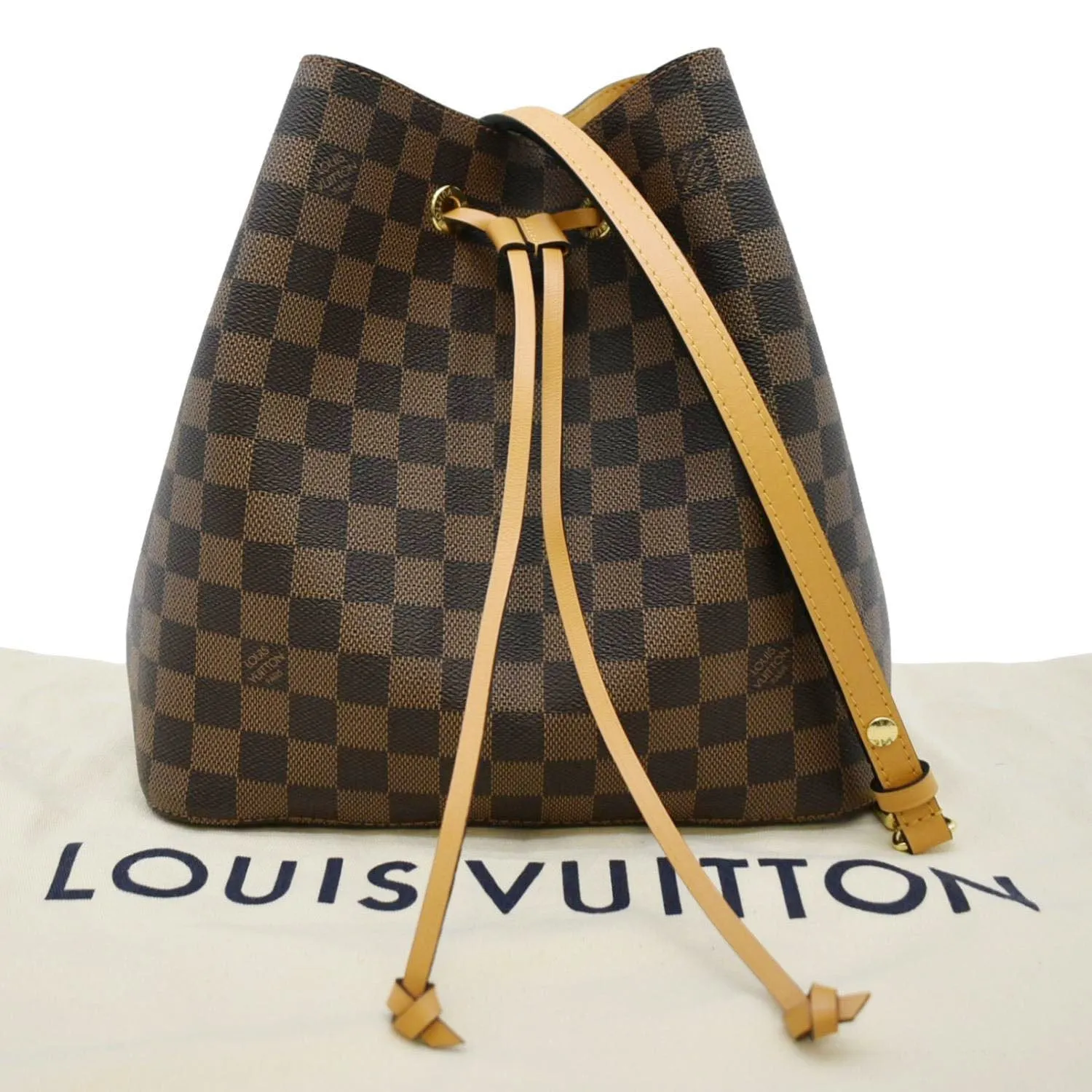 LOUIS VUITTON Neonoe Damier Ebene Shoulder Bag Safran Yellow