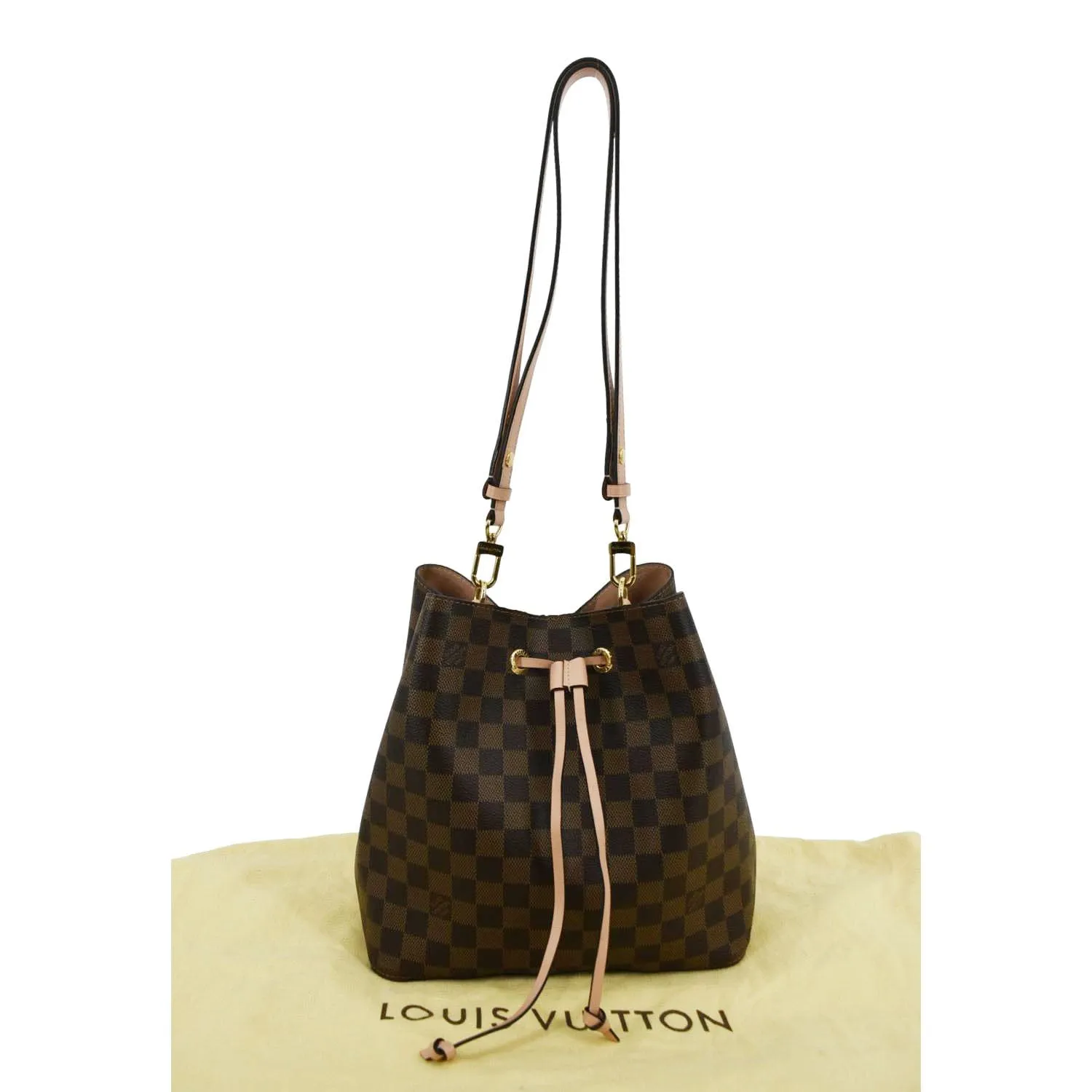 LOUIS VUITTON Neonoe Monogram Canvas Shoulder Bag Rose Ballerine
