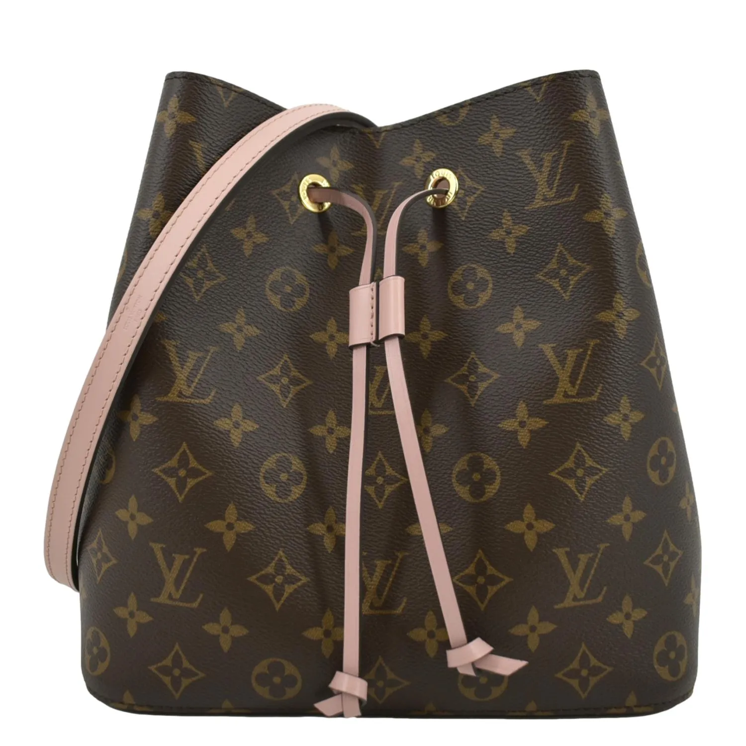 LOUIS VUITTON Neonoe Monogram Canvas Shoulder Bag Rose Ballerine