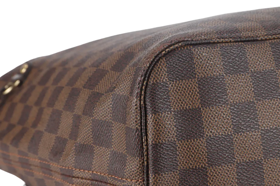 LOUIS VUITTON NEVERFULL MM DAMIER EBENE CANVAS GOLD HARDWARE SP0122 NO DUST COVER