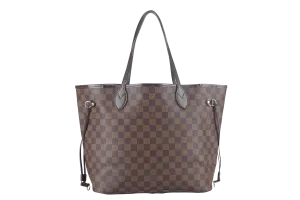 LOUIS VUITTON NEVERFULL MM DAMIER EBENE CANVAS GOLD HARDWARE SP0122 NO DUST COVER