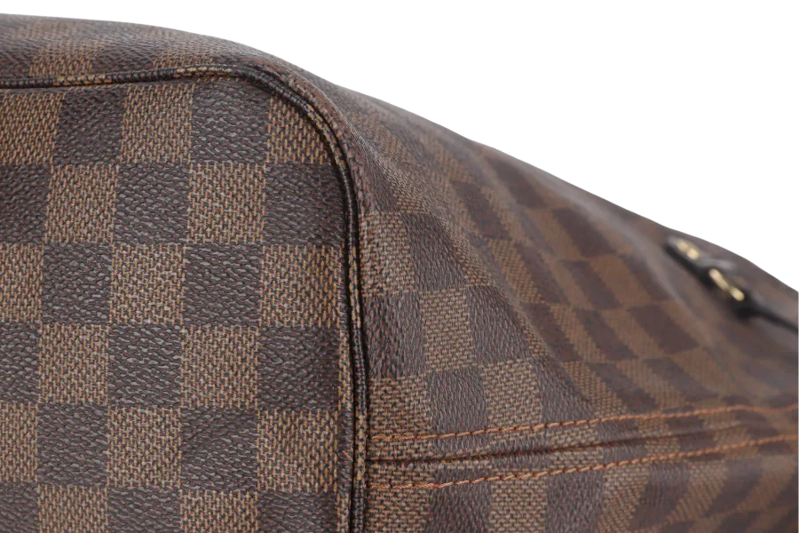 LOUIS VUITTON NEVERFULL MM DAMIER EBENE CANVAS GOLD HARDWARE SP0122 NO DUST COVER