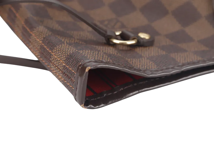 LOUIS VUITTON NEVERFULL MM DAMIER EBENE CANVAS GOLD HARDWARE SP0122 NO DUST COVER