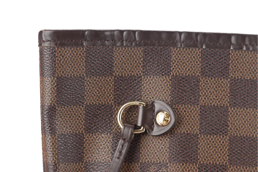 LOUIS VUITTON NEVERFULL MM DAMIER EBENE CANVAS GOLD HARDWARE SP0122 NO DUST COVER
