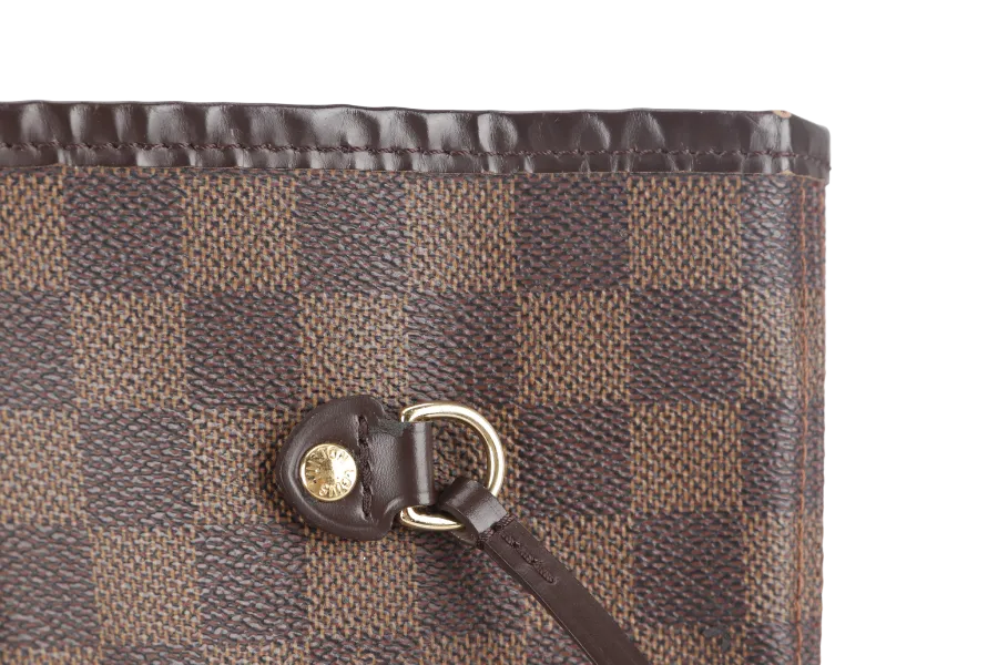 LOUIS VUITTON NEVERFULL MM DAMIER EBENE CANVAS GOLD HARDWARE SP0122 NO DUST COVER