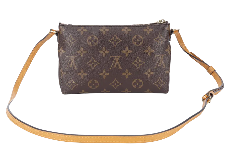 LOUIS VUITTON PALLAS CLUCTH BB MONOGRAM CANVAS WITH YELLOW MUSTARD LEATHER GOLD HARDWARE NO DUST COVER