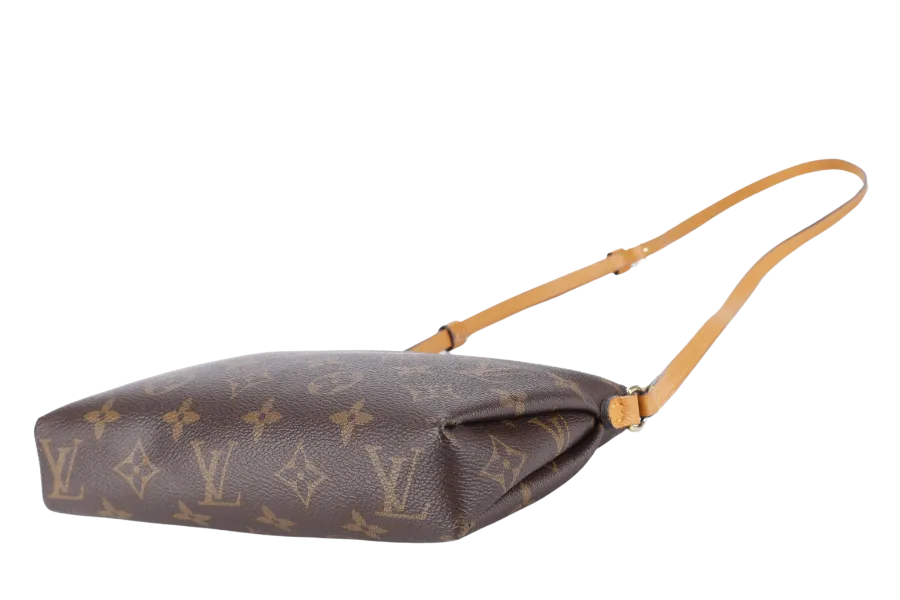 LOUIS VUITTON PALLAS CLUCTH BB MONOGRAM CANVAS WITH YELLOW MUSTARD LEATHER GOLD HARDWARE NO DUST COVER
