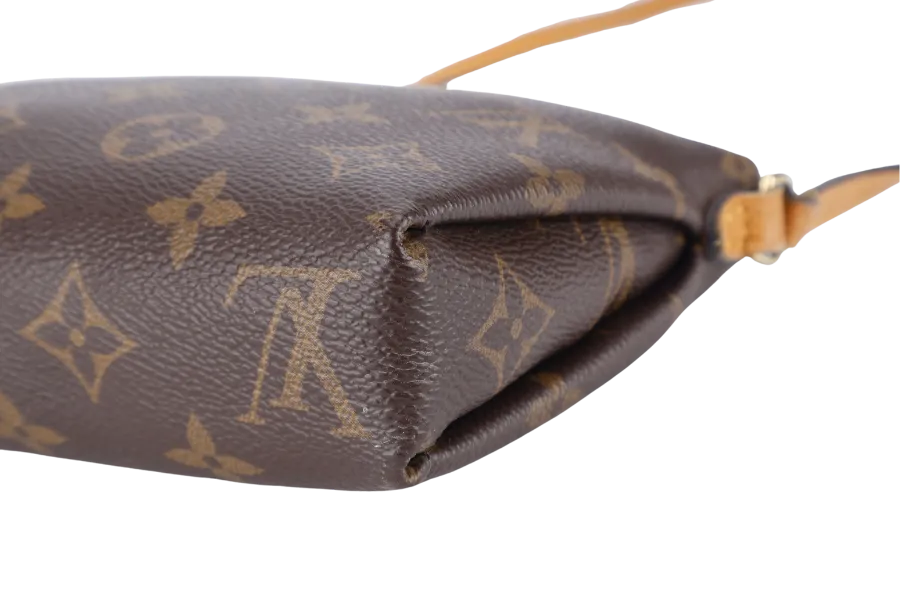 LOUIS VUITTON PALLAS CLUCTH BB MONOGRAM CANVAS WITH YELLOW MUSTARD LEATHER GOLD HARDWARE NO DUST COVER