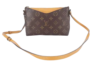LOUIS VUITTON PALLAS CLUCTH BB MONOGRAM CANVAS WITH YELLOW MUSTARD LEATHER GOLD HARDWARE NO DUST COVER