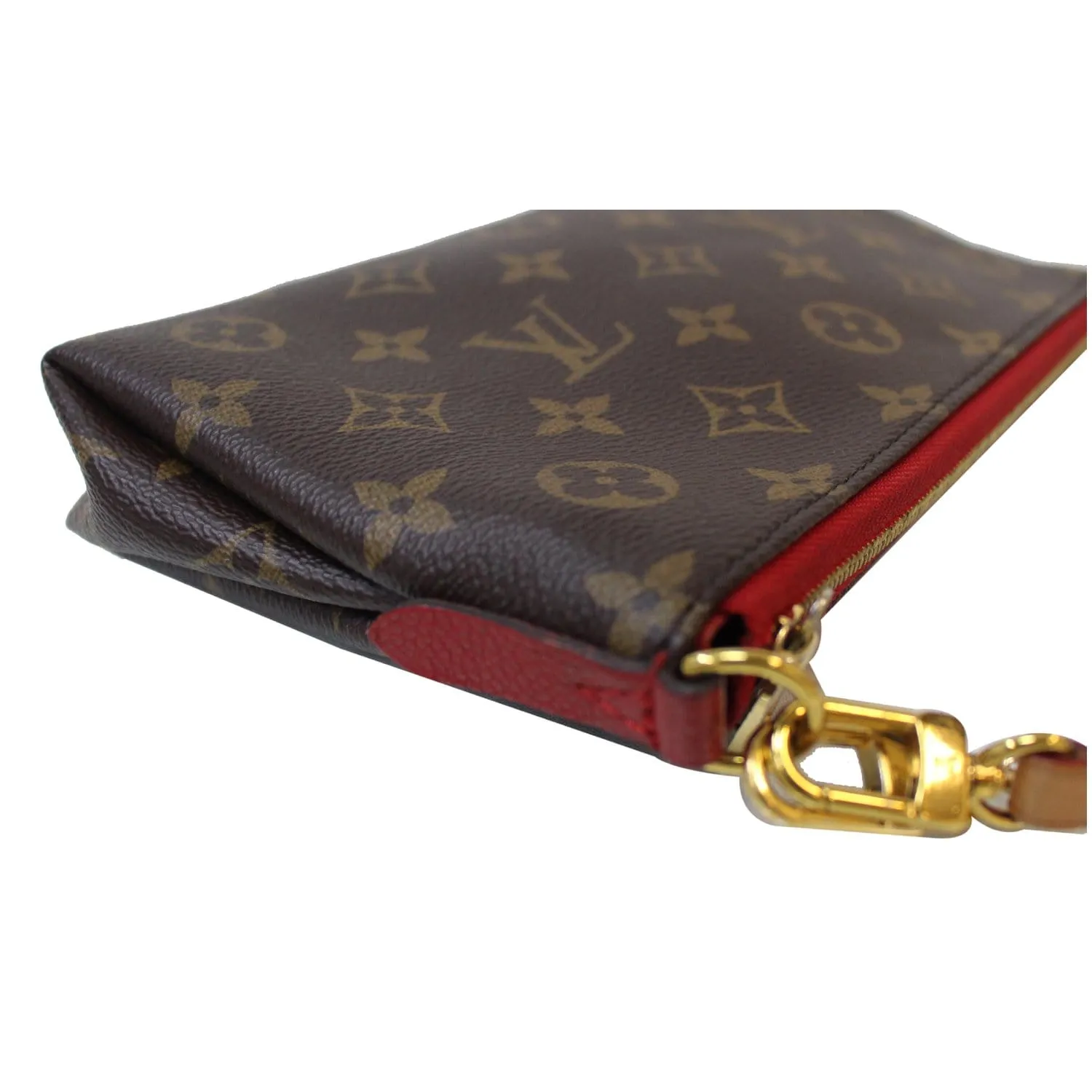 LOUIS VUITTON Pallas Monogram Canvas Clutch Crossbody Bag Brown
