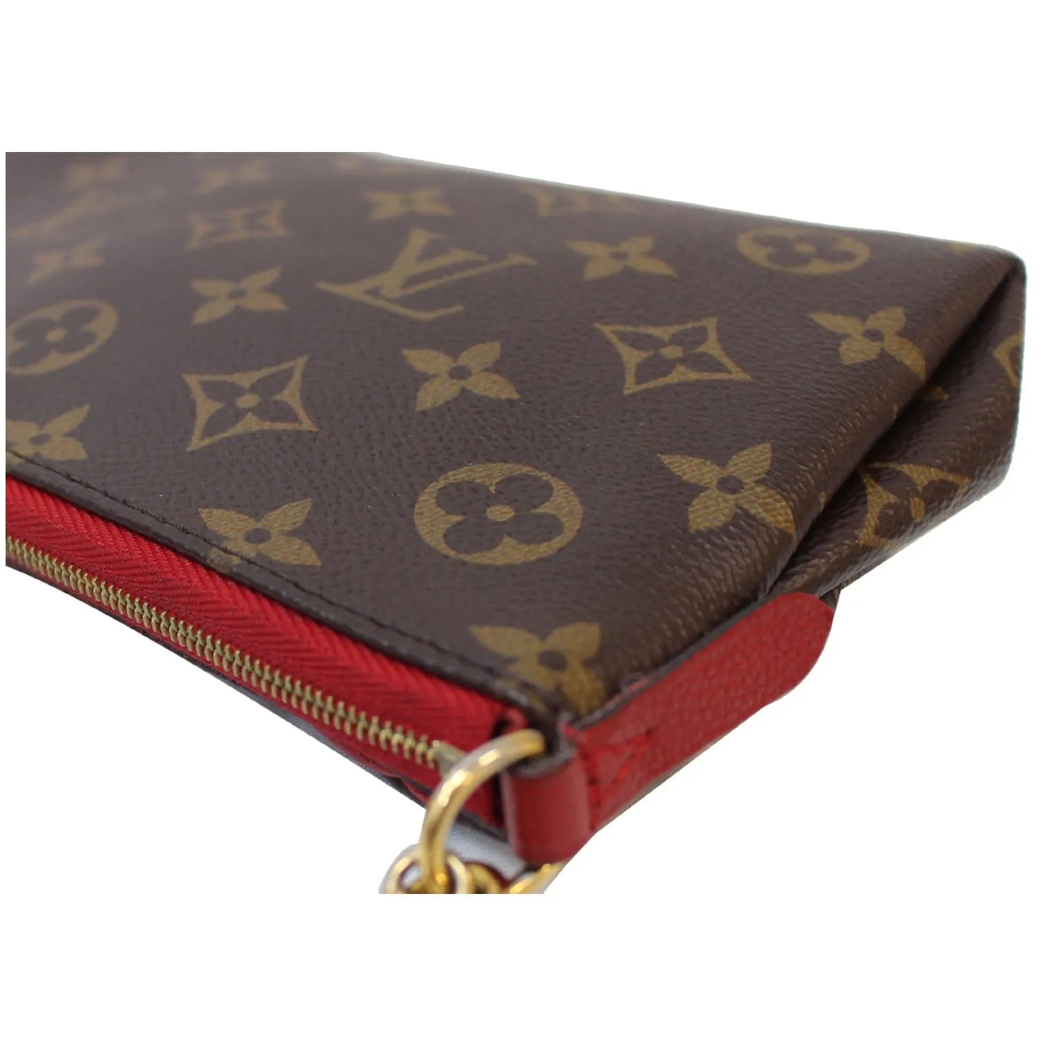 LOUIS VUITTON Pallas Monogram Canvas Clutch Crossbody Bag Brown