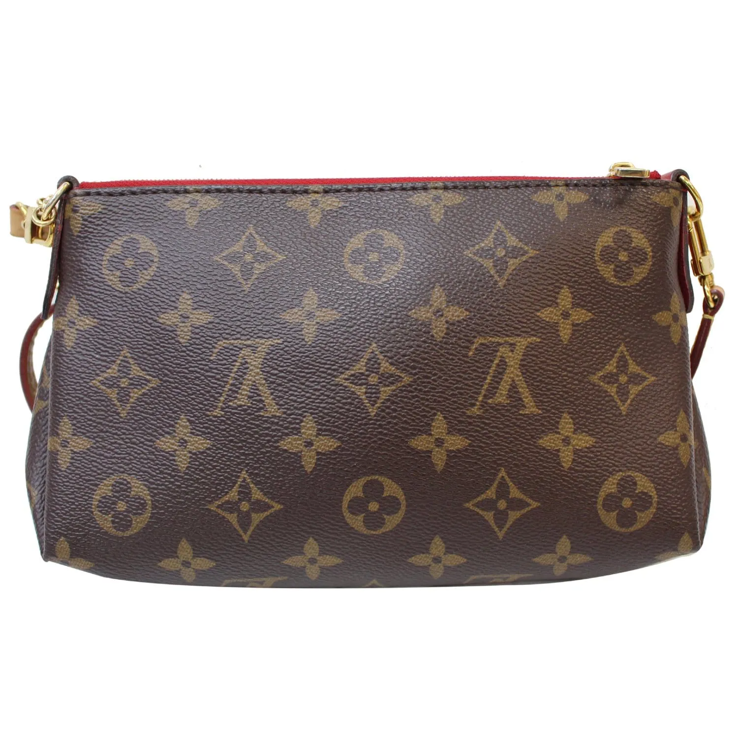 LOUIS VUITTON Pallas Monogram Canvas Clutch Crossbody Bag Brown