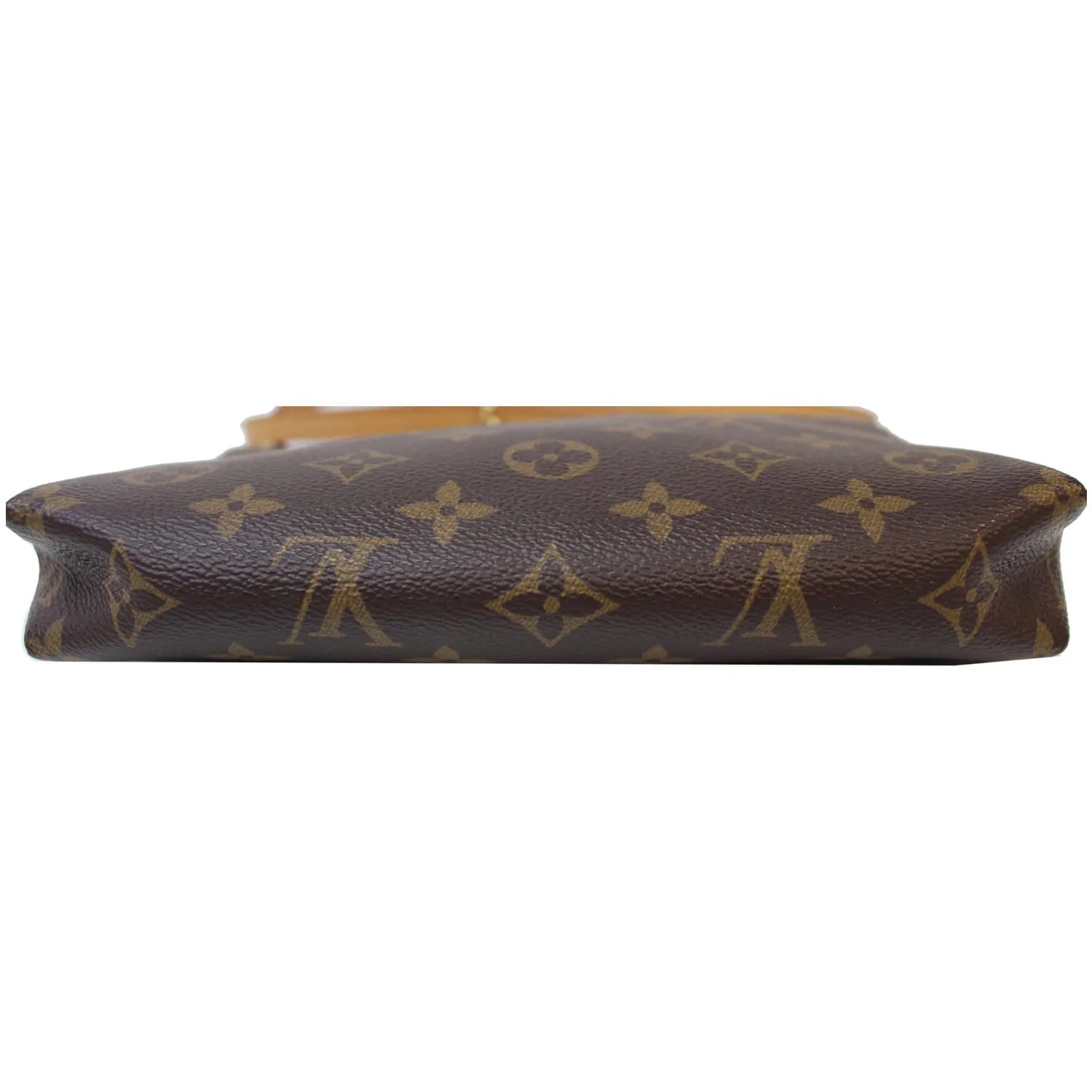 LOUIS VUITTON Pallas Monogram Canvas Clutch Crossbody Bag Brown