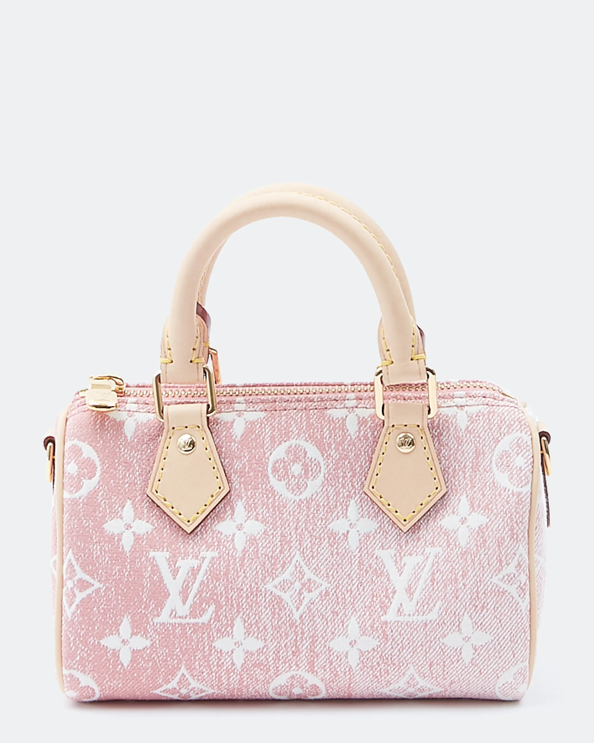 Louis Vuitton Pink Denim Monogram Nano Speedy Bag