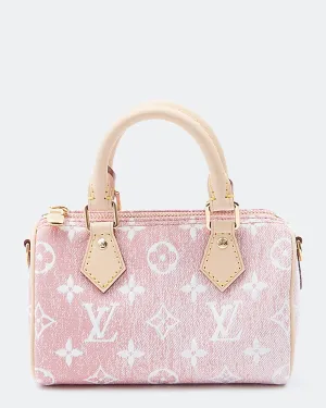 Louis Vuitton Pink Denim Monogram Nano Speedy Bag