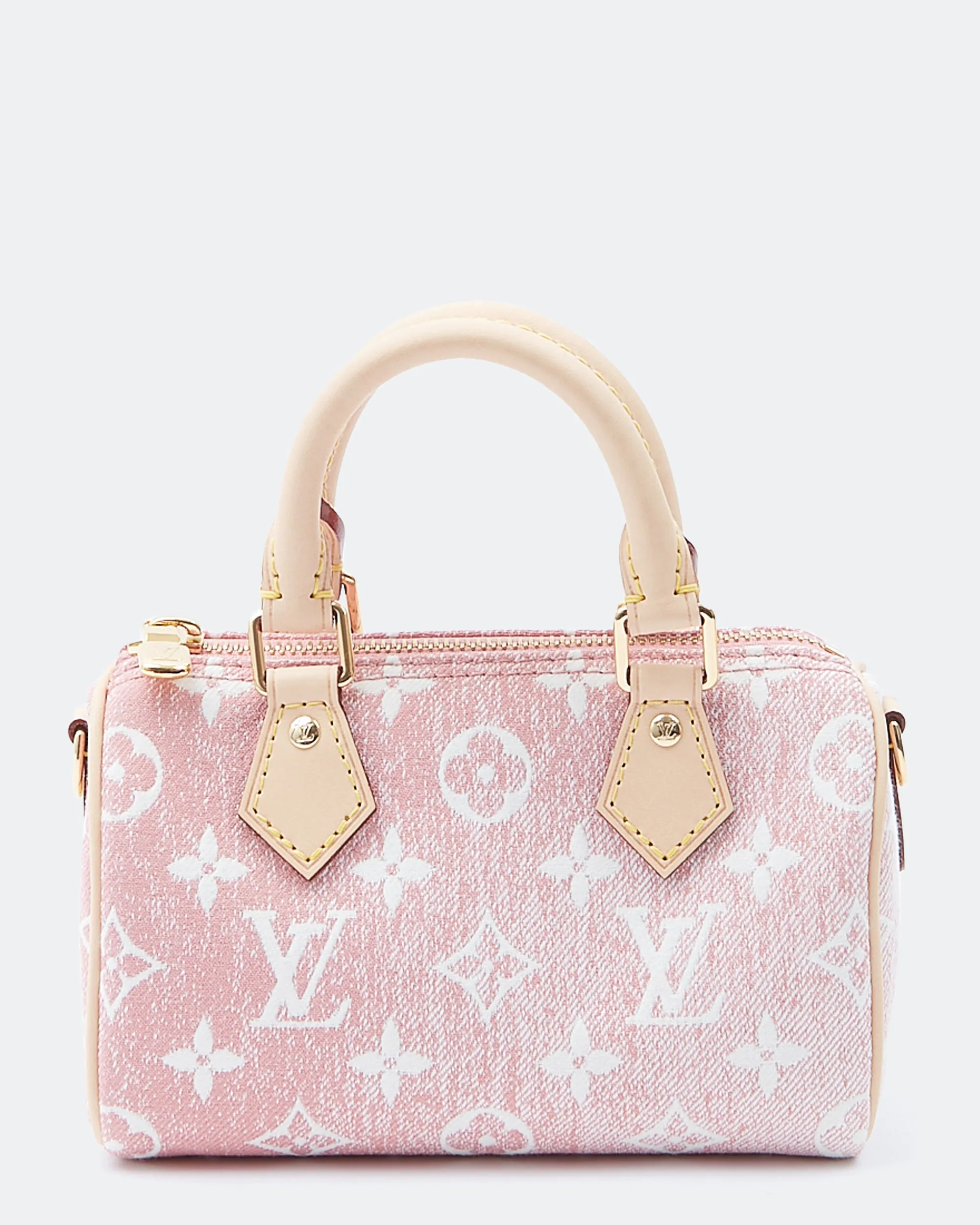 Louis Vuitton Pink Denim Monogram Nano Speedy Bag