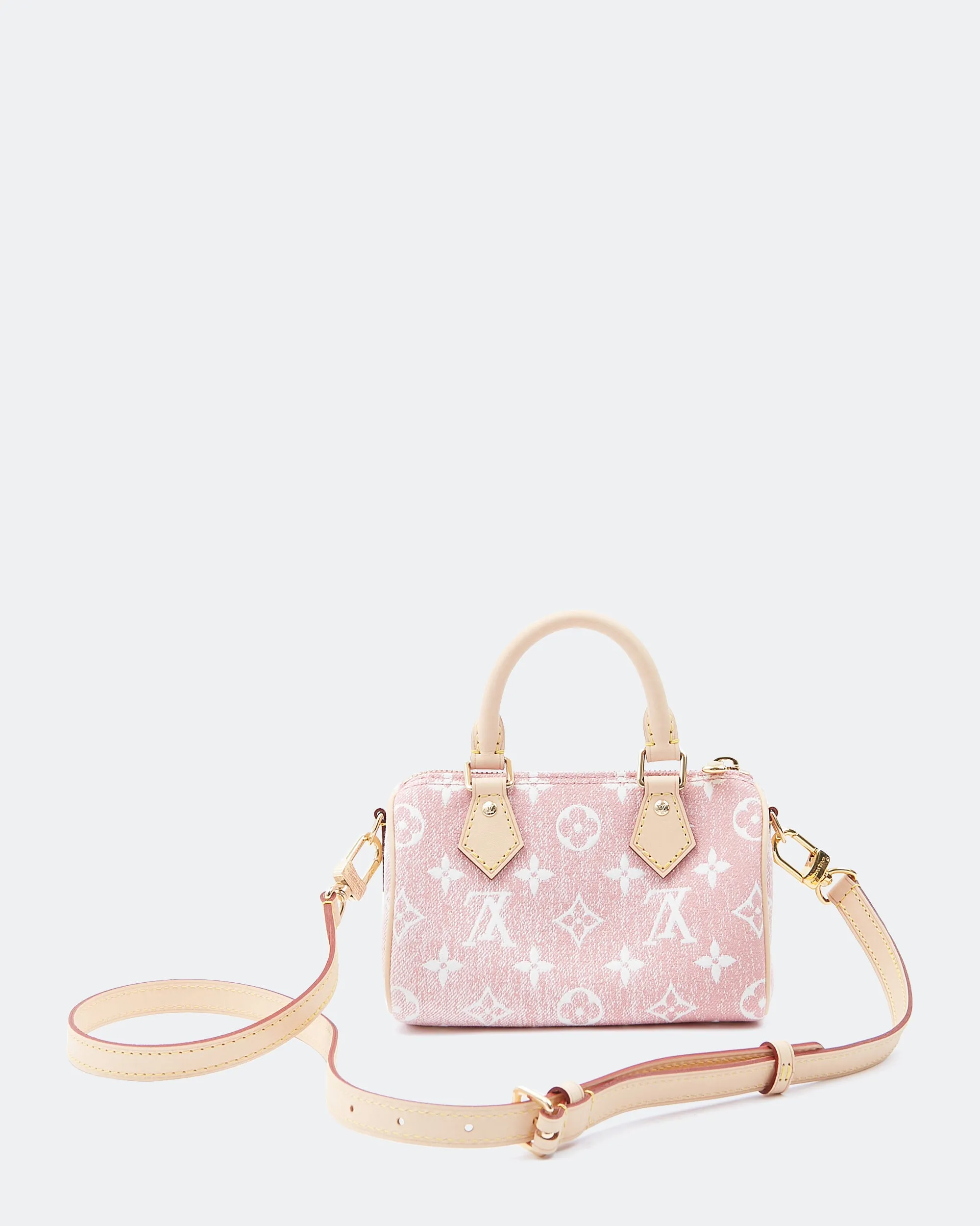Louis Vuitton Pink Denim Monogram Nano Speedy Bag