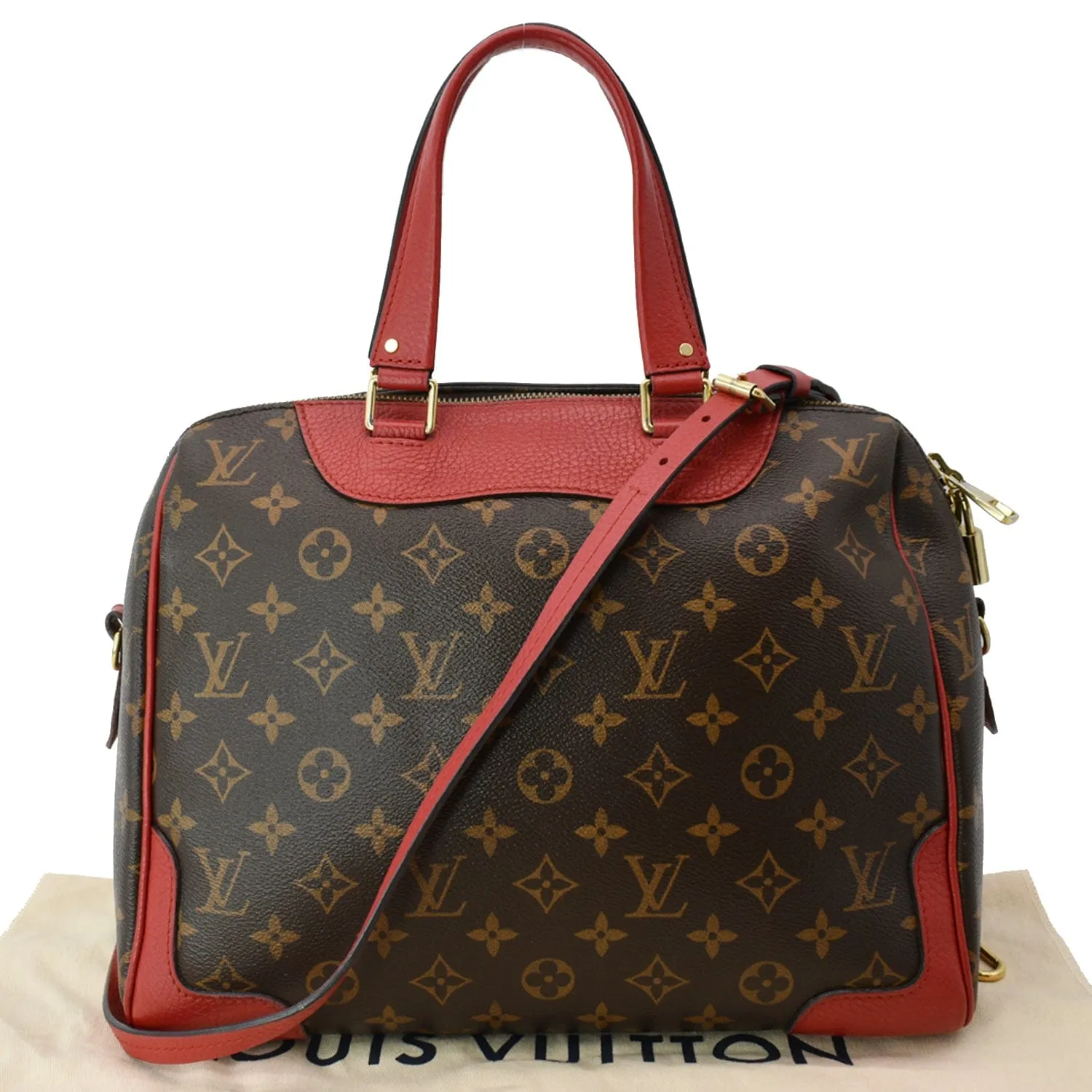 LOUIS VUITTON Retiro NM Monogram Canvas 2Way Shoulder Bag Red