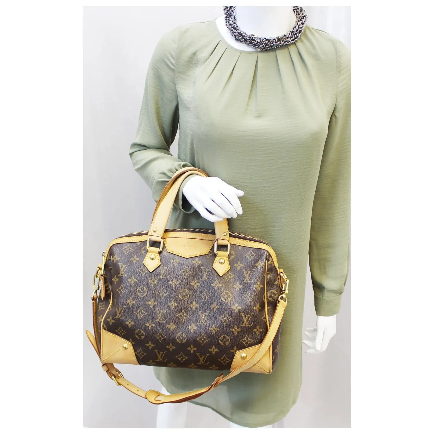 LOUIS VUITTON Retiro PM Monogram Canvas Shoulder Bag Brown