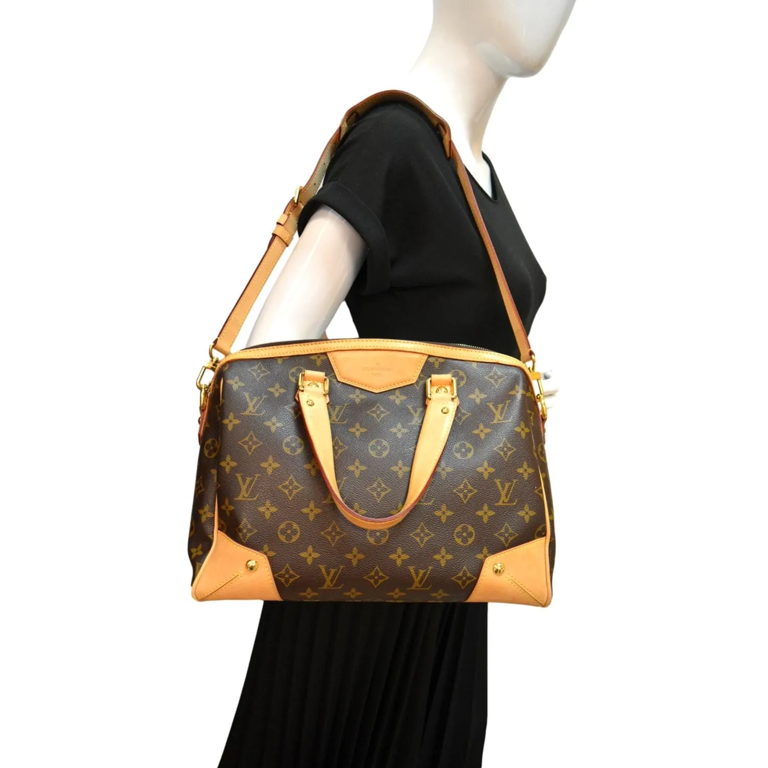 LOUIS VUITTON Retiro PM Monogram Canvas Shoulder Bag Brown