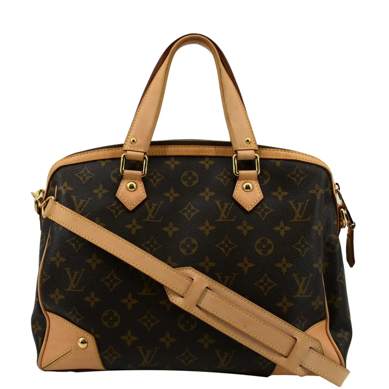 LOUIS VUITTON Retiro PM Monogram Canvas Shoulder Bag Brown