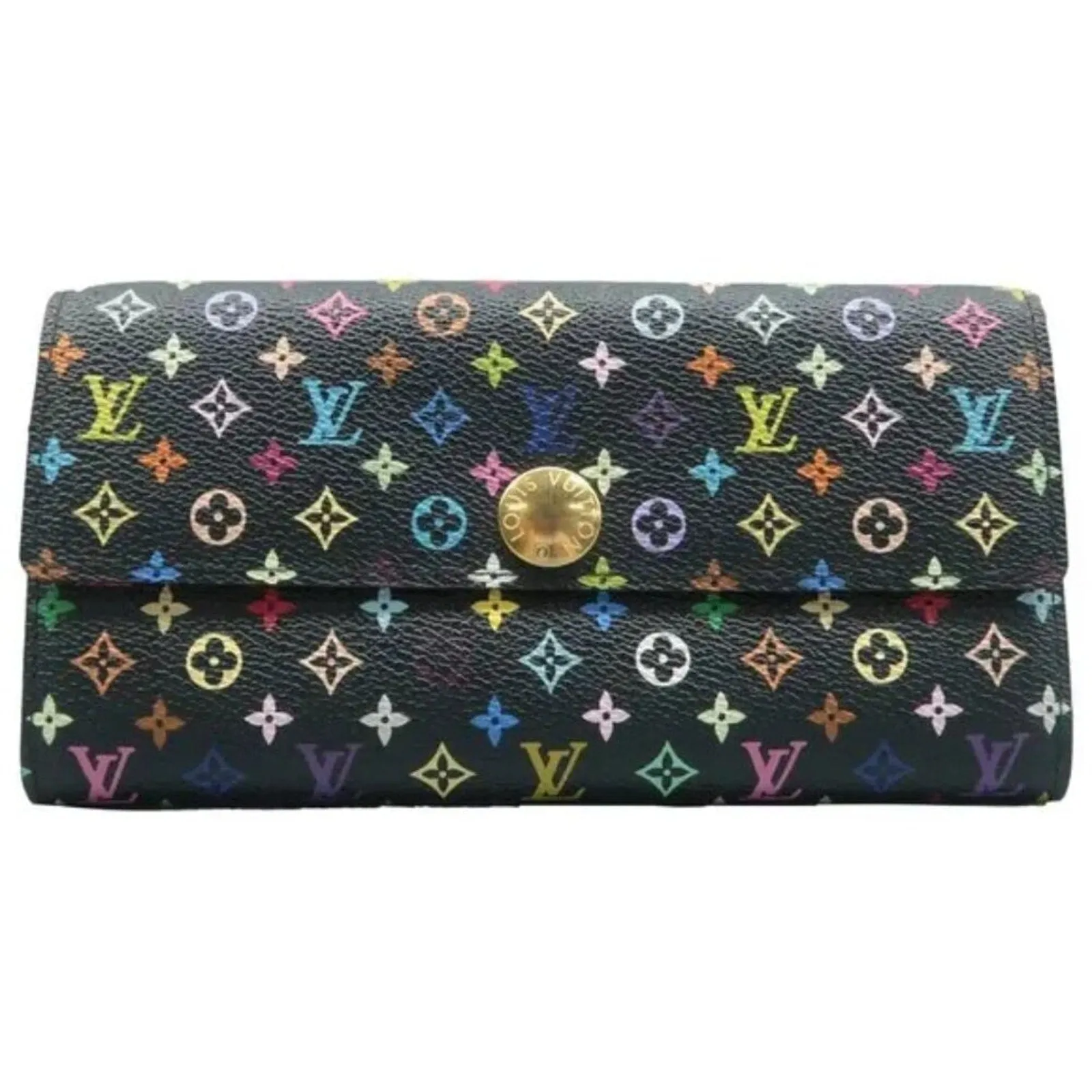 Louis Vuitton Sarah Black&Multicolor Canvas Wallet