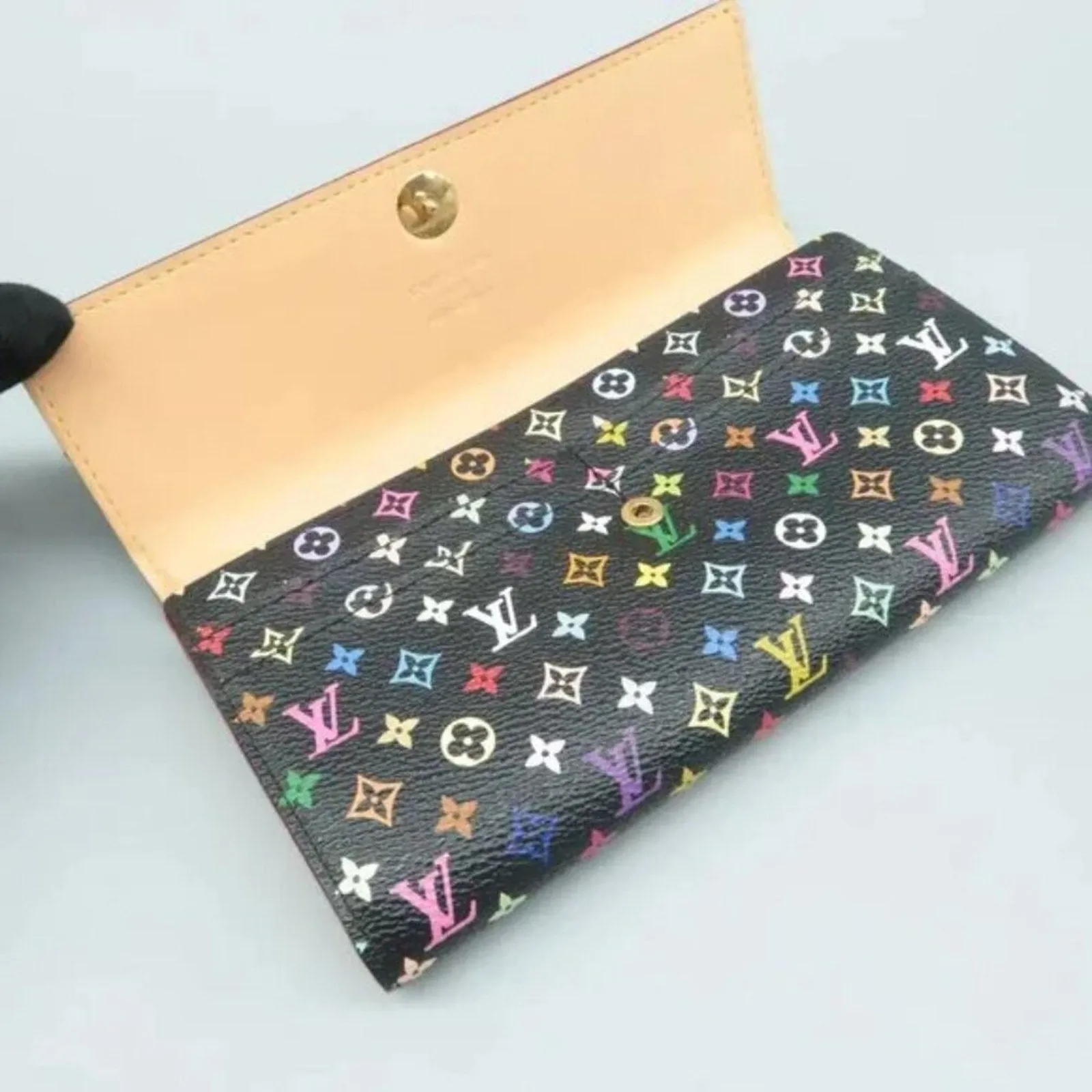 Louis Vuitton Sarah Black&Multicolor Canvas Wallet