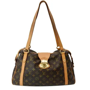 LOUIS VUITTON Stresa PM Monogram Canvas Shoulder Bag Brown