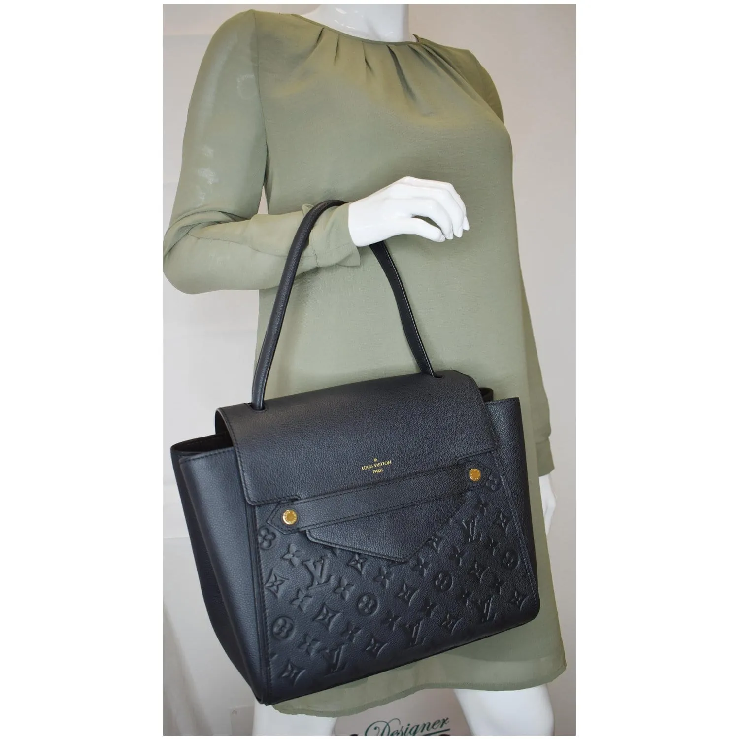 LOUIS VUITTON Trocadero Monogram Empreinte Leather Shoulder Bag Black