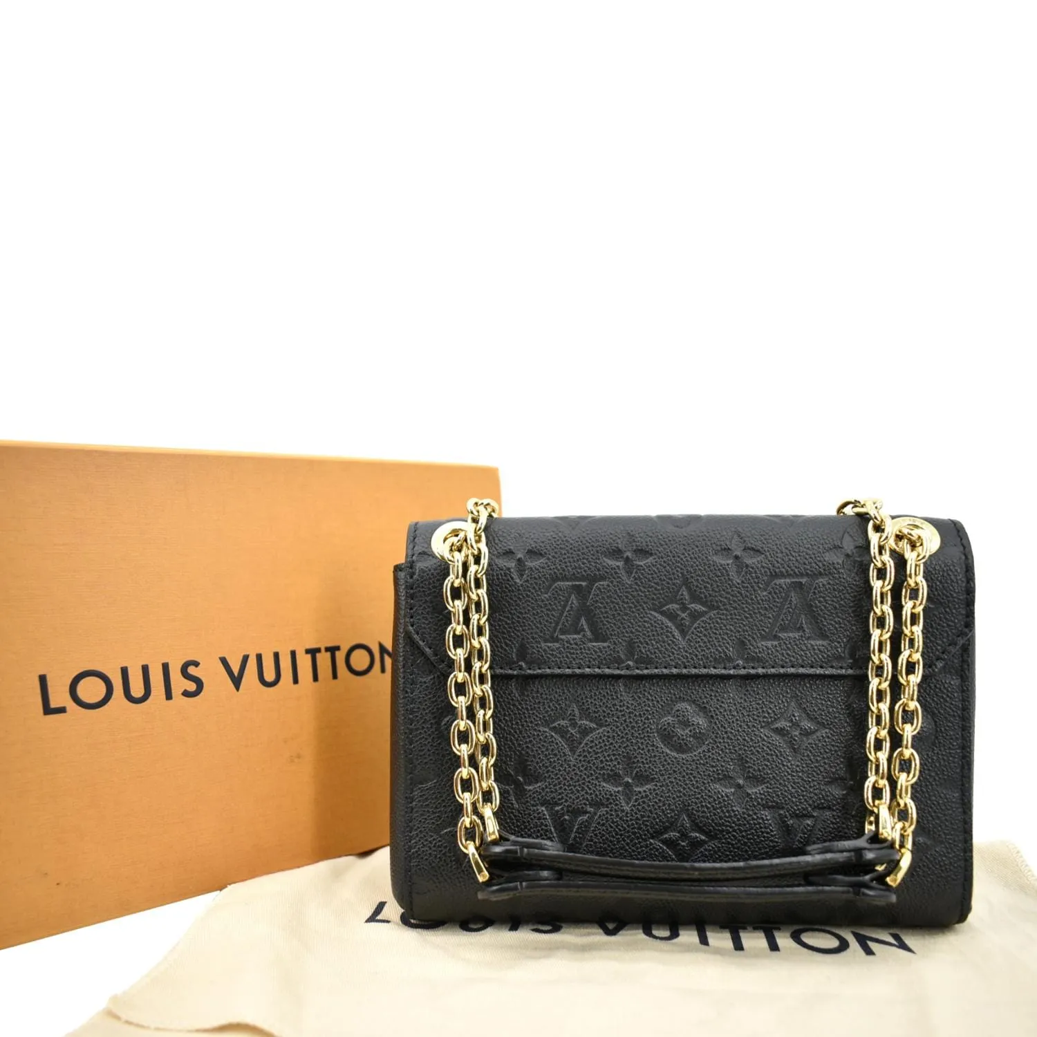 LOUIS VUITTON Vavin BB Monogram Empreinte Leather Shoulder Bag Black