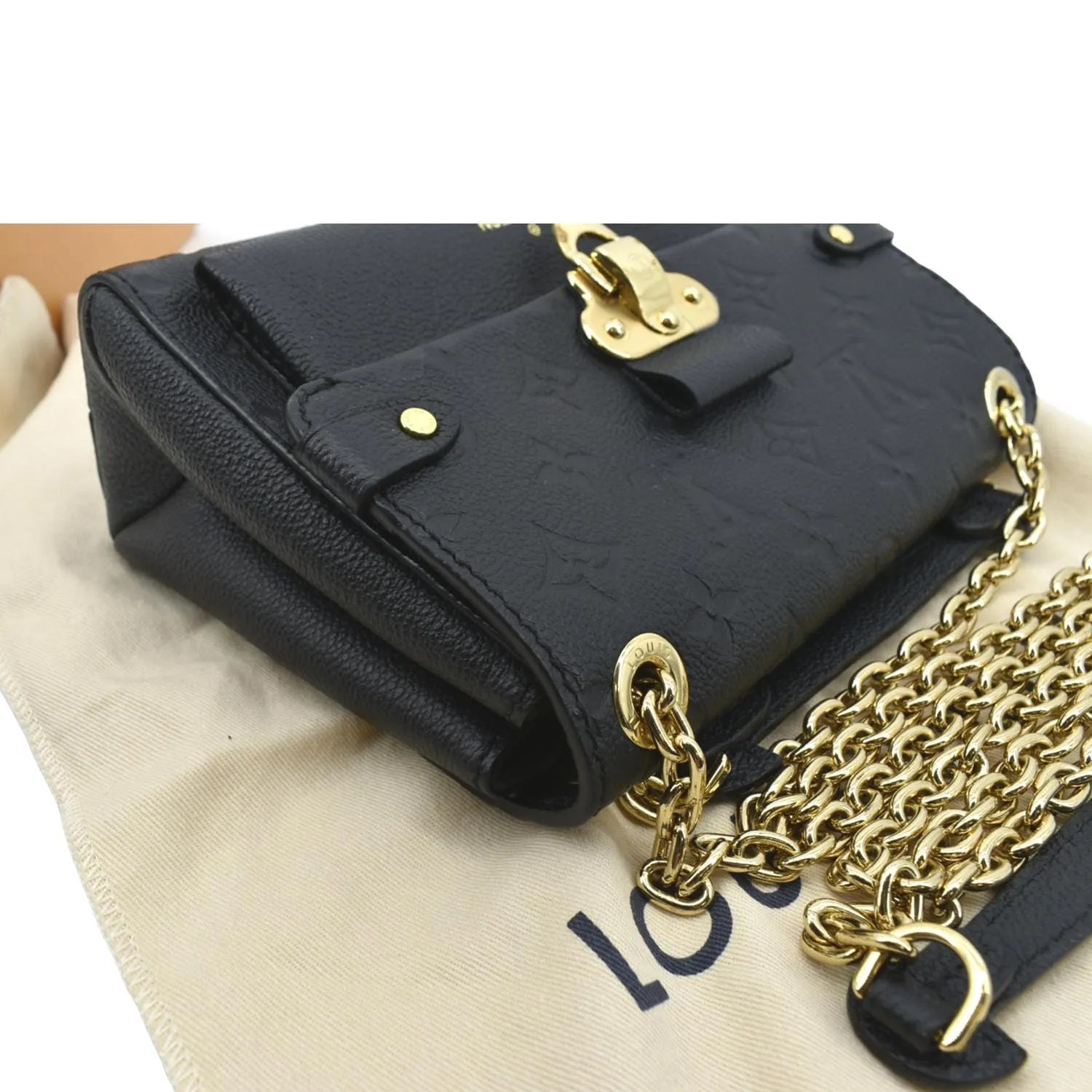 LOUIS VUITTON Vavin BB Monogram Empreinte Leather Shoulder Bag Black